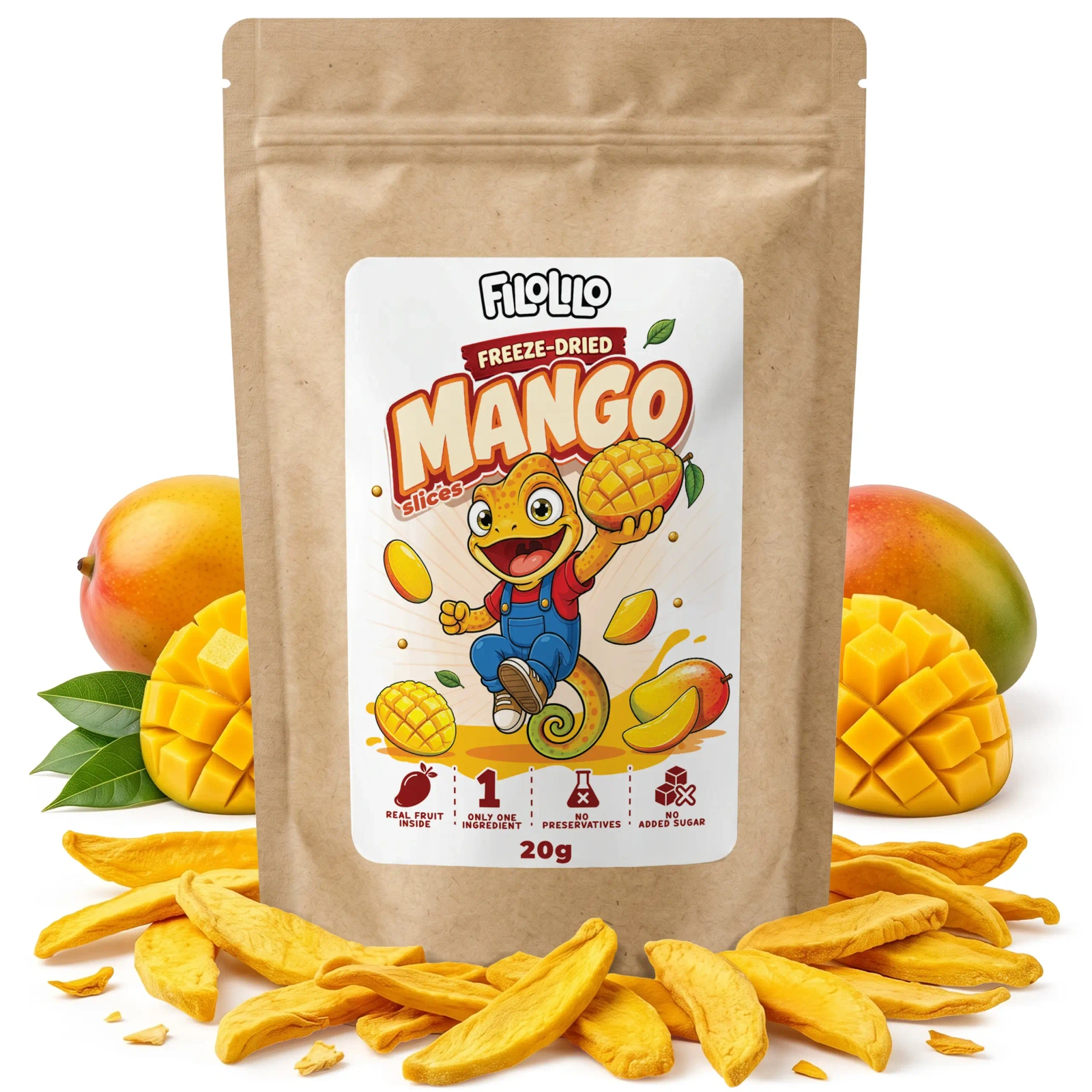 Mango liofilizowane FiloLilo w opakowaniu