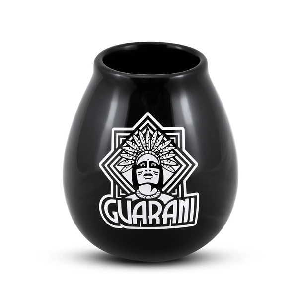 Tykwa Ceramiczna czarna z logo Guarani - 350 ml