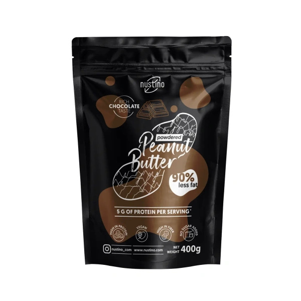 Nustino – Masło Orzechowe w Proszku – Czekolada (bez dodatku cukru) 400 g