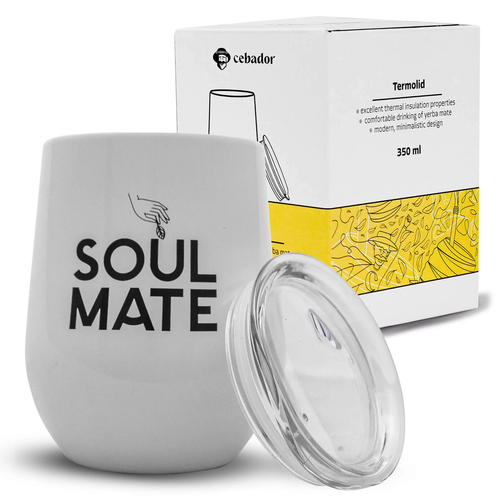 Matero termiczne TermoLid do yerba mate – z logo Soul Mate