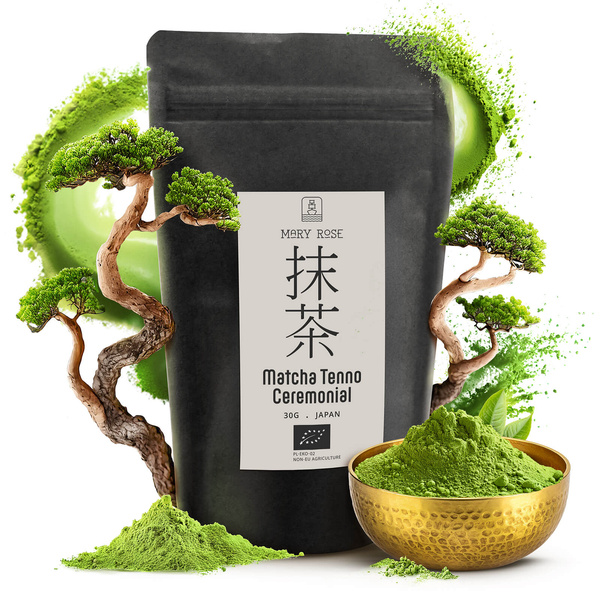 Zestaw ceremonialny do parzenia herbaty matcha: japońska matcha BIO ceremonialna 30g + akcesoria