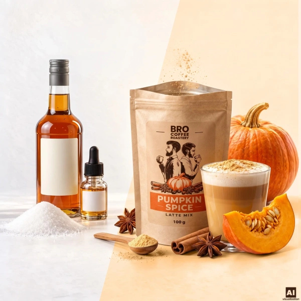 Zestaw do Pumpkin Spice Latte: kawa Bro Coffee Roastery Brazil Guaxupe 1kg + Pumpkin Spice Latte Mix 100g