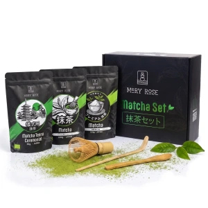 Zestaw prezentowy: 3x matcha japońska + bambusowe akcesoria
