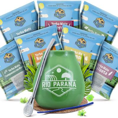 Zestaw próbek Yerba Mate Rio Parana 7x50g + akcesoria