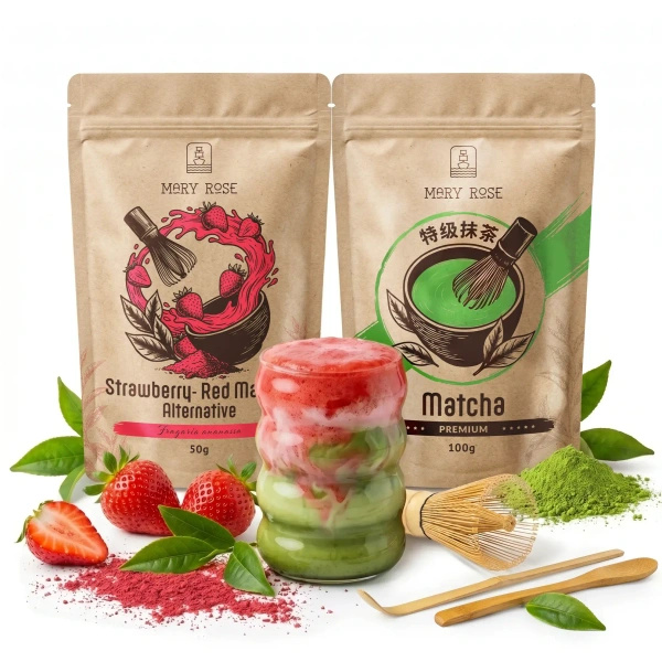 Zestaw do kolorowego Matcha Latte: Matcha + Red Matcha + akcesoria