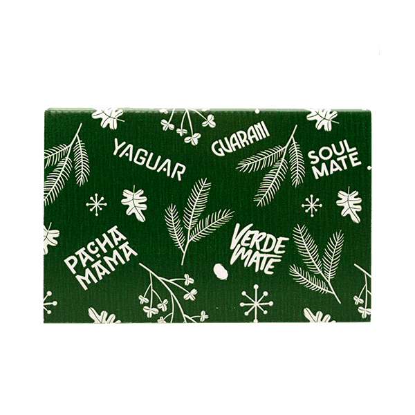 Świąteczne opakowanie prezentowe na yerba mate – zielone
