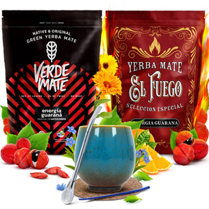 Zestaw Yerba Mate Verde Mate El Fuego Energia 2x500g + akcesoria