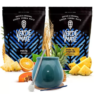 Zestaw yerba mate 2x500g Verde Mate + tykwa Turquesa