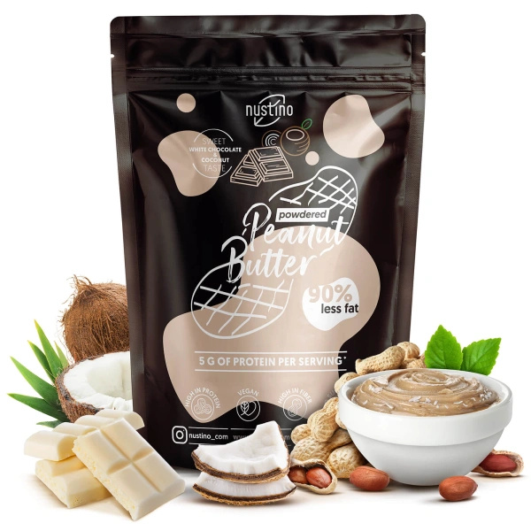 Zestaw prezentowy masło orzechowe w proszku Nustino: Classic + Słony Karmel + Biała Czekolada & Kokos 3x400g