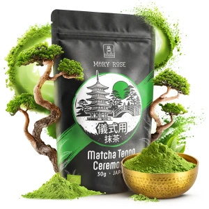 Zestaw ceremonialny do parzenia herbaty matcha: japońska matcha BIO ceremonialna 30g + akcesoria