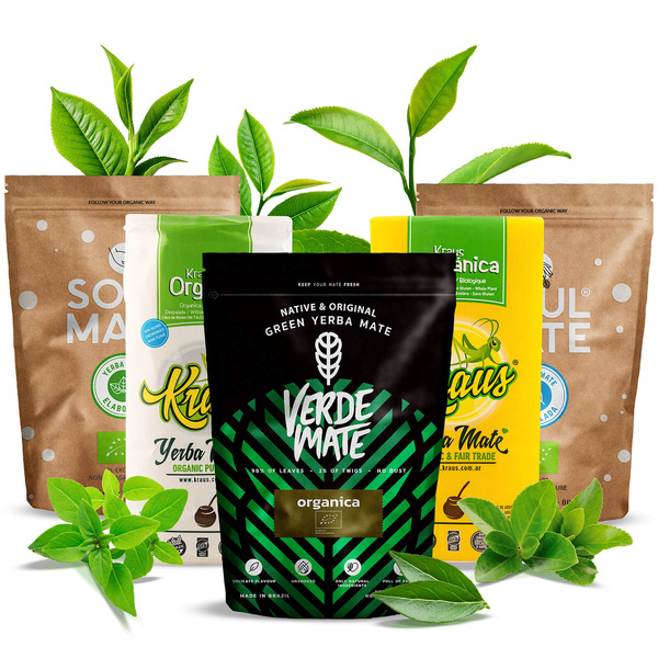 Zestaw Yerba Mate Organiczna różne rodzaje 5x0,5kg