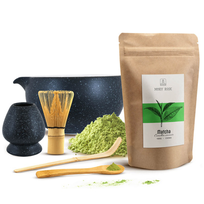 Zestaw do parzenia herbaty matcha: matcha 100g + akcesoria