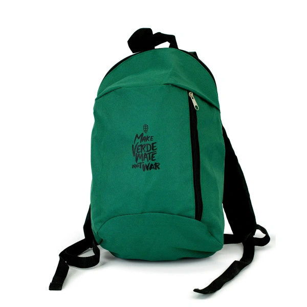Plecak z logo Verde Mate – „Make Verde Not War"