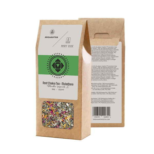 Zestaw na Czakrę Podstawy (Muladhara): herbata czakralna + kamień mocy