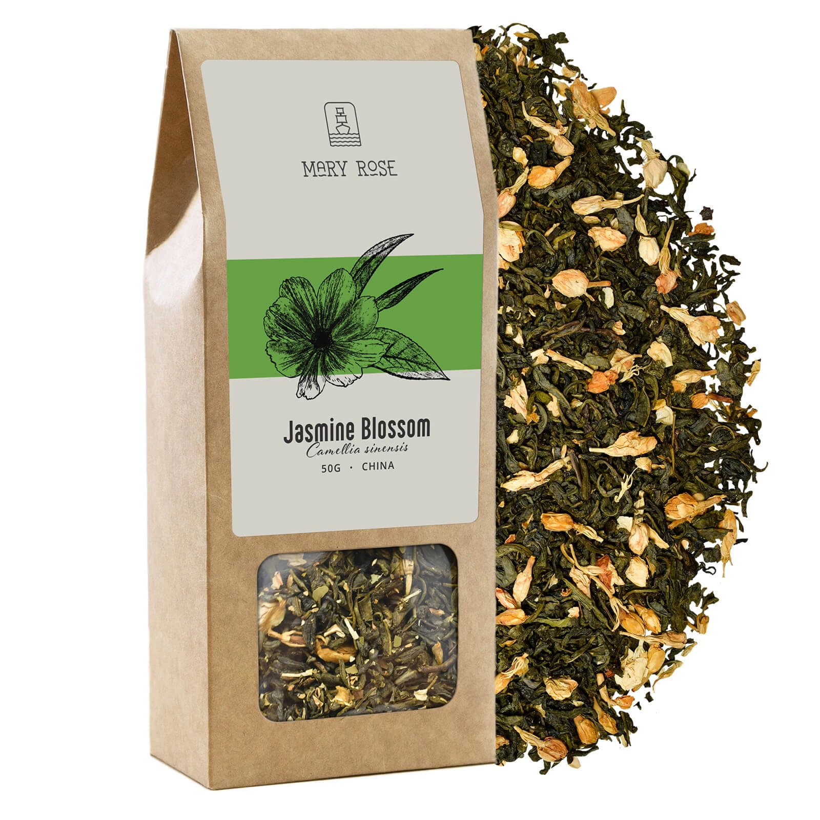 Szczegóły herbaty Mary Rose Jasmine Blossom