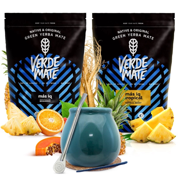 Zestaw yerba mate 2x500g Verde Mate + tykwa Turquesa