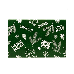 Świąteczne opakowanie prezentowe na yerba mate – zielone