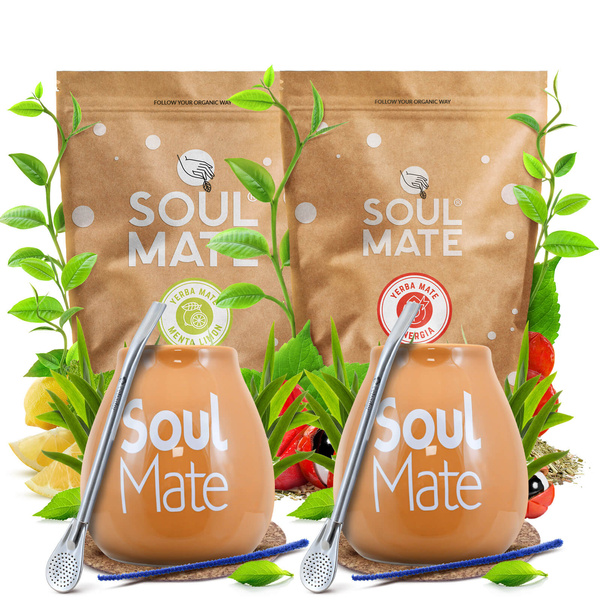 Zestaw Yerba Mate dla Dwojga: Soul Mate 2x500g + 2x Matero + 2x Bombilla