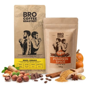 Zestaw do Pumpkin Spice Latte: kawa Bro Coffee Roastery Brazil Cerrado 1kg + Pumpkin Spice Latte Mix 100g