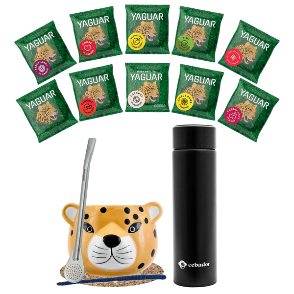 Zestaw Yerba Mate startowy Yaguar 10x50g Termos