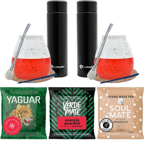 Zestaw na start Yerba Mate dla pary Termos 3x50g