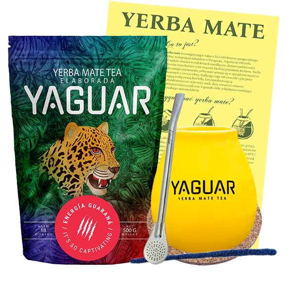 Zestaw Yerba Mate Yaguar Energia 500g + akcesoria