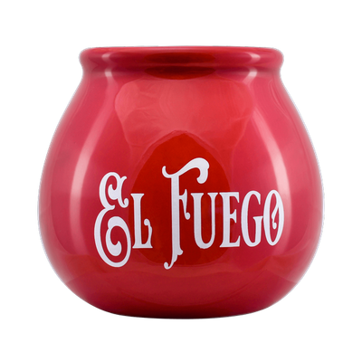 (II. kategoria) Tykwa Ceramiczna z logo El Fuego (czerwona) 300 ml