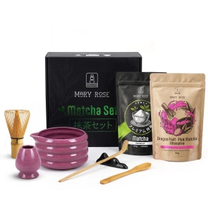 Zestaw prezentowy do kolorowego Matcha Latte: Matcha + Pink Matcha + akcesoria