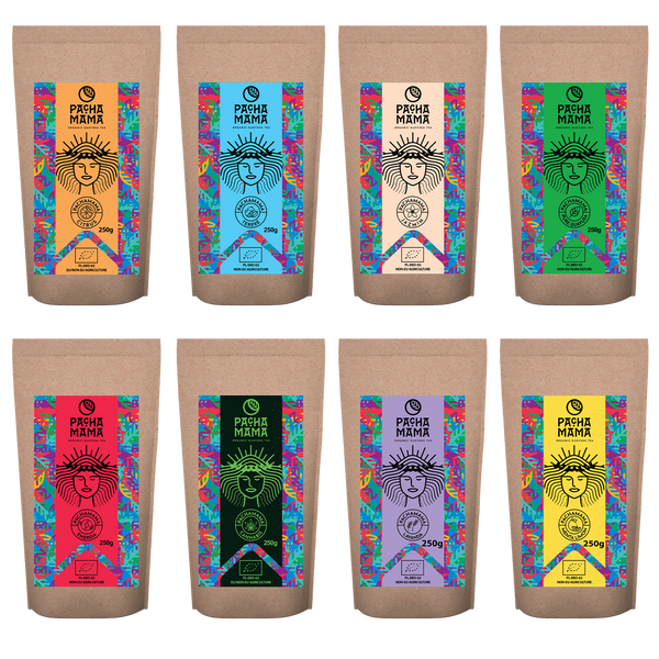 Zestaw Guayusa Pachamama – różne smaki 8x100g