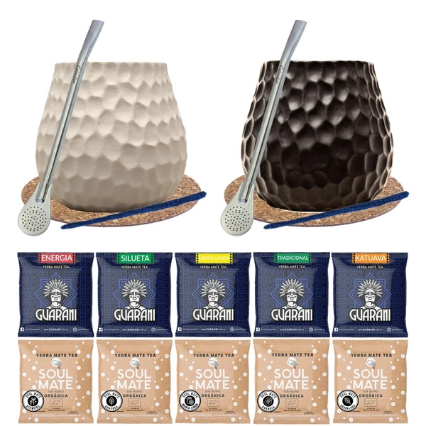 Zestaw dla Dwojga Yerba Mate Tykwa Bombilla 10x50g
