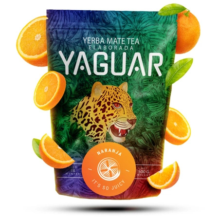 Zestaw Startowy dla dwojga Yerba Mate Yaguar Naranja 500g + Yaguar Menta Limon 500g