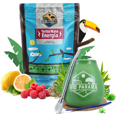 Zestaw Yerba Mate Rio Parana Energia 500g Tykwa + Bombilla