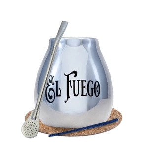 Yerba Mate BIG tykwa bombilla srebrna El Fuego