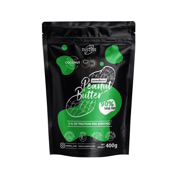 Nustino – Masło Orzechowe w Proszku – Kokos (bez dodatku cukru) 400 g