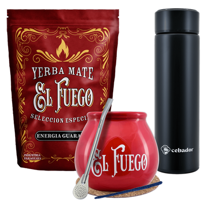 Zestaw Yerba Mate El Fuego MOC 500g Tykwa termos