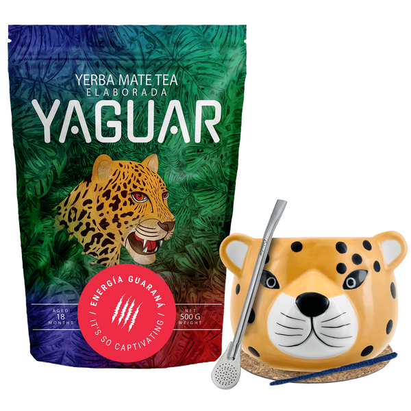Zestaw Yerba Mate Yaguar Energia Tykwa Gatito 500g