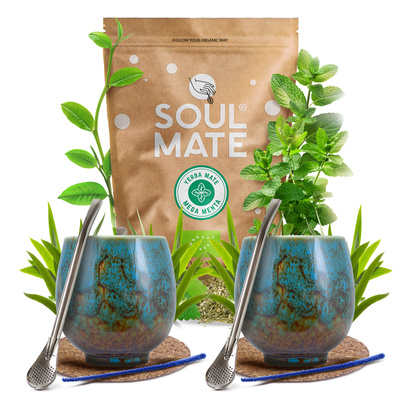 Zestaw Yerba Mate Soul Mate 500g 0,5kg 2x Matero + 2x Bombilla