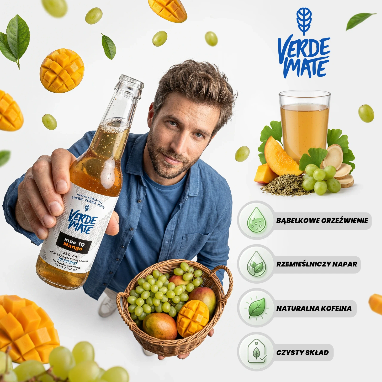 Verde Mate Green Cold Brew Más IQ Mango