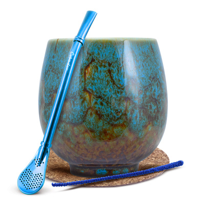 Zestaw akcesoriów do yerba mate: Matero + Bombilla