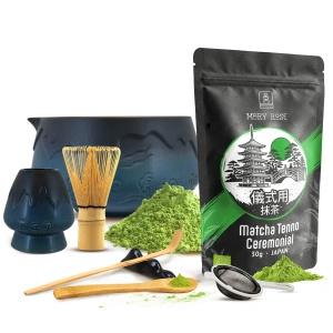 Zestaw ceremonialny do parzenia herbaty matcha: japońska matcha BIO ceremonialna 30g + akcesoria