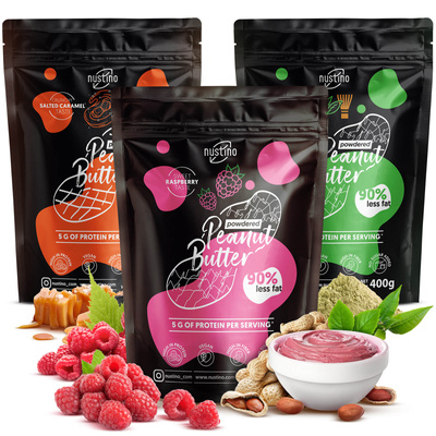 Zestaw 3x Masło Orzechowe w Proszku Nustino