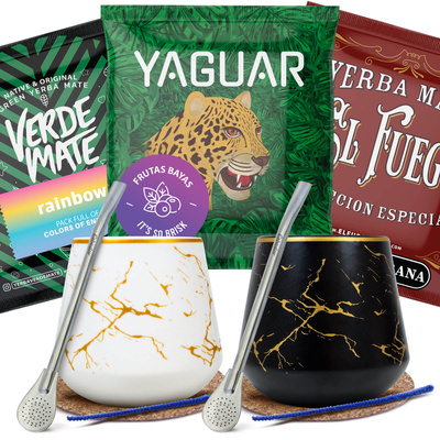 Zestaw Yerba Mate dla dwojga próbki 3x50g 2x Matero + 2x Bombilla