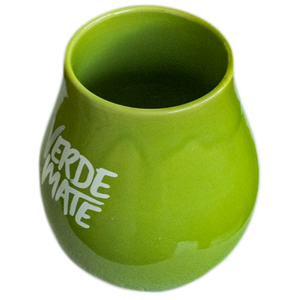 (II. kategoria) Tykwa Ceramiczna zielona z logo Verde Mate - 350ml