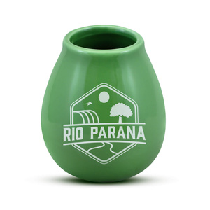 (II. kategoria) Tykwa Ceramiczna z logo Rio Parana (zielona) 330 ml