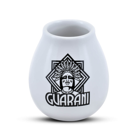 Tykwa ceramiczna biała z logo Guarani - 350 ml