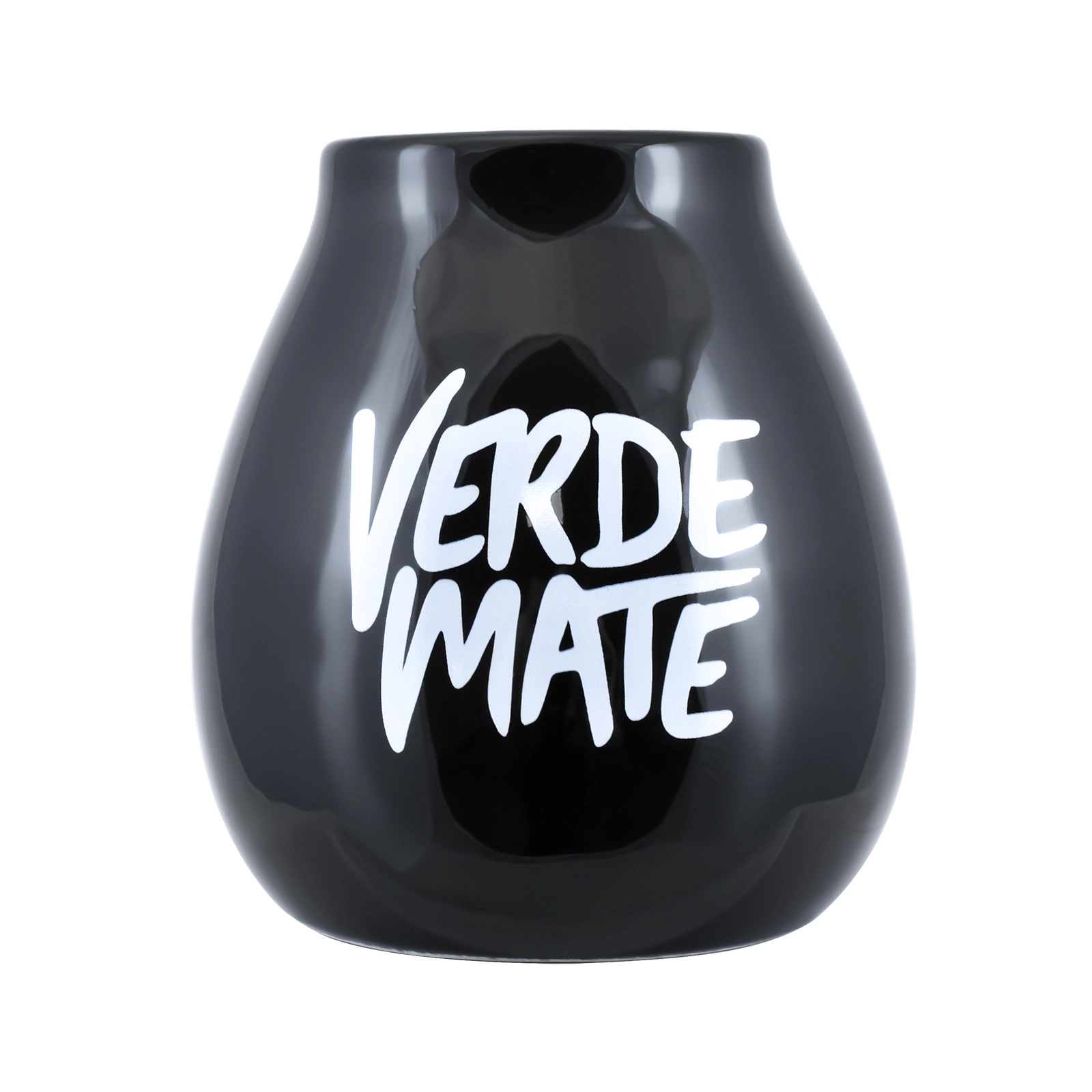 Czarna tykwa ceramiczna z logo Verde Mate 350 ml