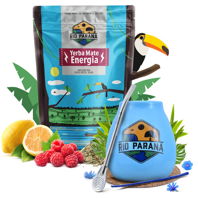 Zestaw Yerba Mate Rio Parana Energia 500g Tykwa + Bombilla