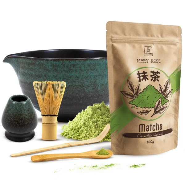 Zestaw do parzenia herbaty matcha: matcha 100g + akcesoria