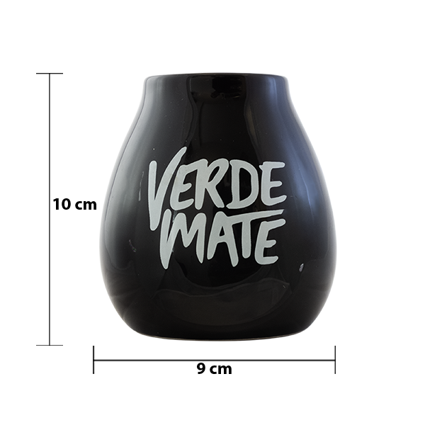 Tykwa Ceramiczna czarna z logo Verde Mate - 350 ml