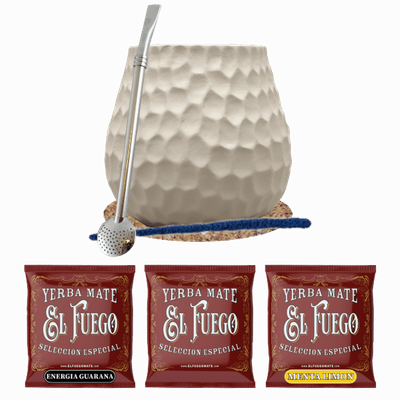 Zestaw Yerba Mate El Fuego 3x50g Tykwa Bombilla